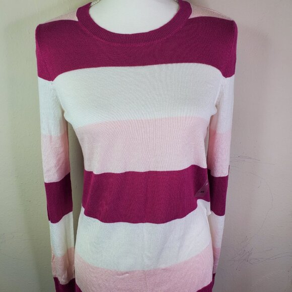MAISON JULES Juniors Pink Color Block Stripe Tunic Sweater XS - Picture 4 of 9